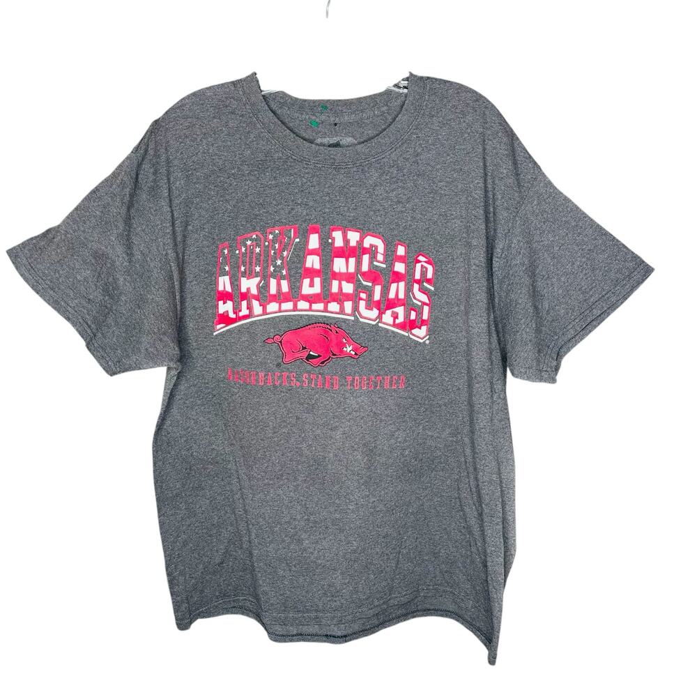 Hanes Comfort Soft Arkansas Razerback T-Shirt Grey Large American Stars